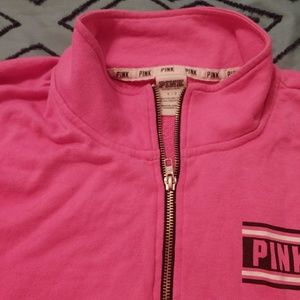 Pink quarter zip sweatshirt